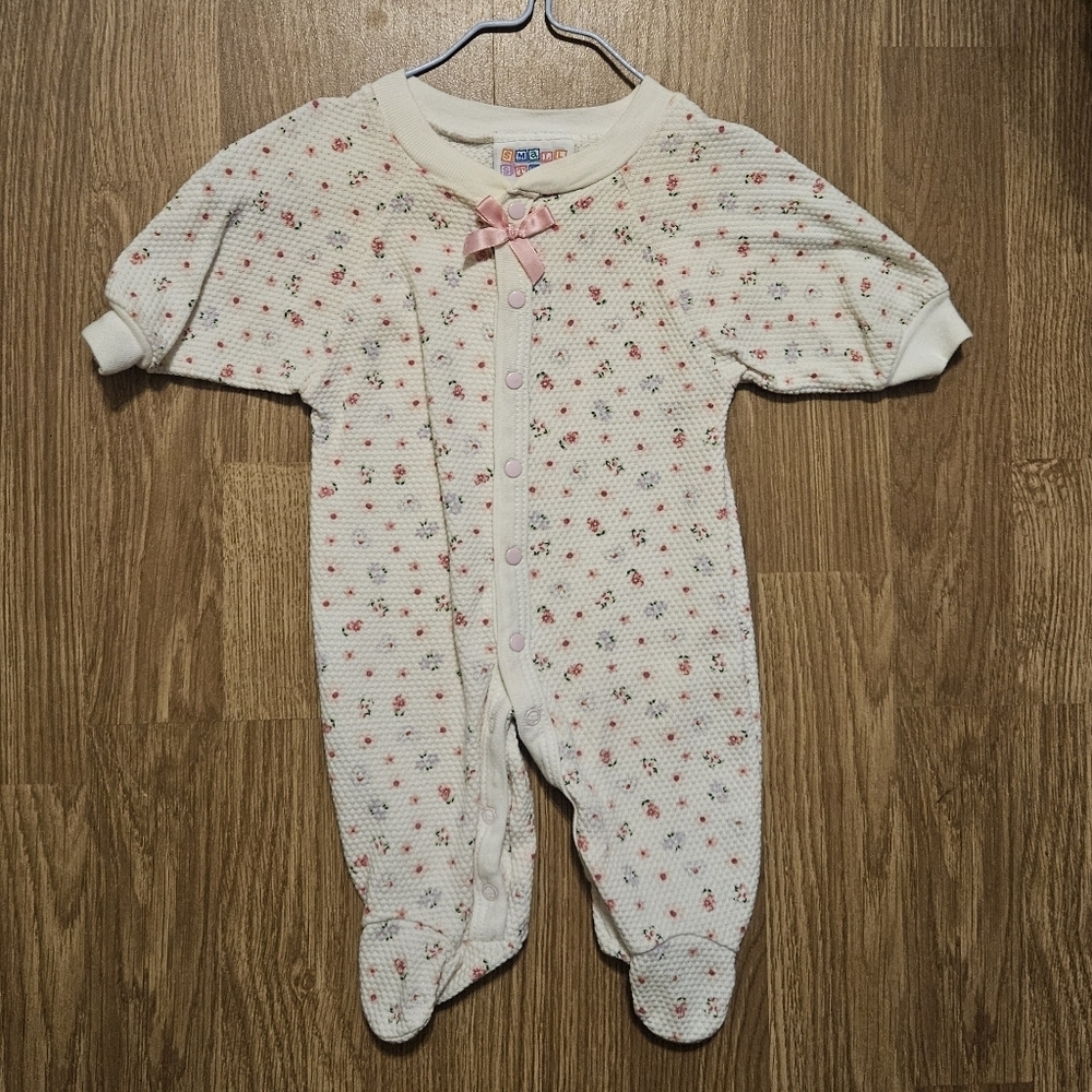 Vintage Small Steps Floral Kids One Piece Size 0 to 3 Months
